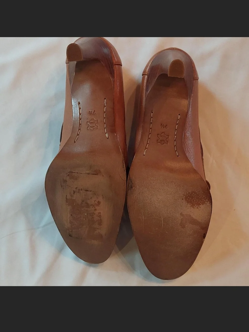 Vintage Michael Kors Leather Heeled Loafers Boat Shoes Pumps SZ 7.5